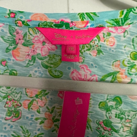 Lilly Pulitzer+ Disney Mickey and Minnie Floral Short Sleeve Top - Picture 2 of 5
